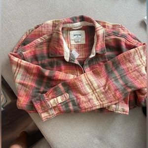 American Eagle red and orange flannel size XS